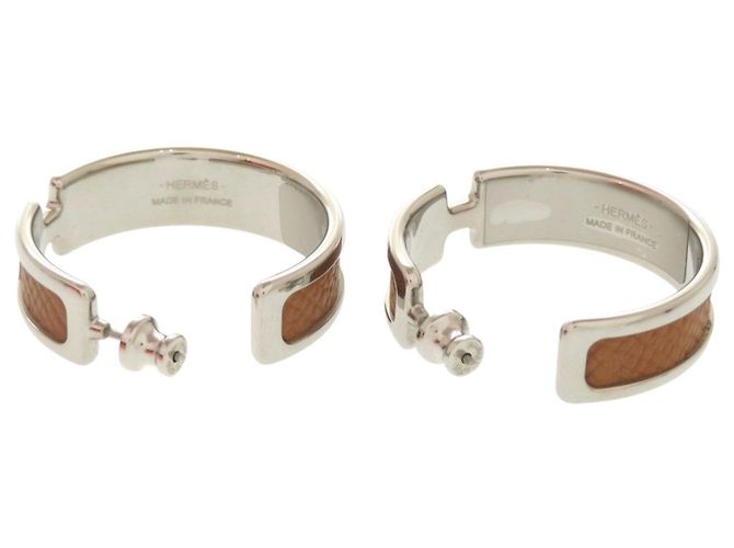 Hermès Orecchini Hermes Olympe Veau Epsom Gold Silver Hardware D'oro - vista 3