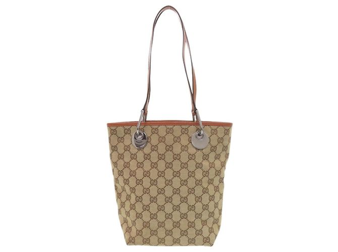 Gucci GG Canvas Leder Tote Bag Beige - Ansicht 2