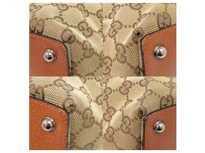 Gucci GG Canvas Leder Tote Bag Beige - Ansicht 4