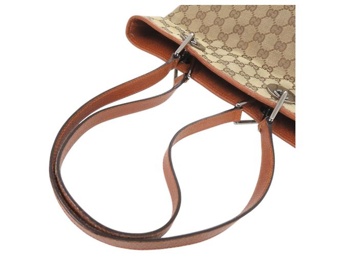 Gucci GG Canvas Leder Tote Bag Beige - Ansicht 7