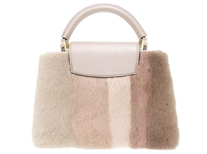 Borsa Louis Vuitton Capucines BB Mink Rosa D'oro - vista 3
