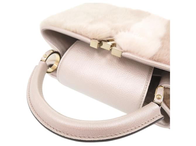 Borsa Louis Vuitton Capucines BB Mink Rosa D'oro - vista 6