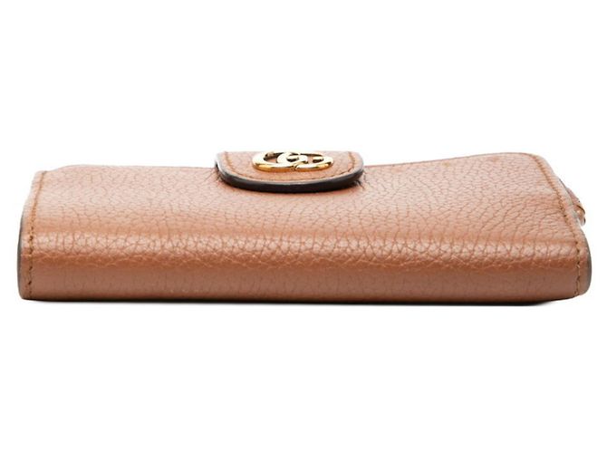 Cartera de doble pliegue Gucci GG Marmont Bamboo Castaño - vista 3