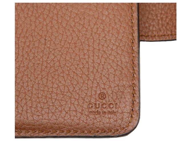Cartera de doble pliegue Gucci GG Marmont Bamboo Castaño - vista 6