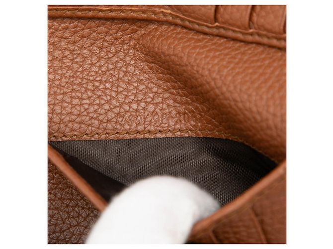 Cartera de doble pliegue Gucci GG Marmont Bamboo Castaño - vista 7