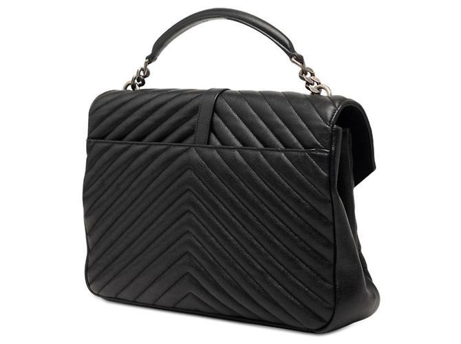 Borsa Saint Laurent YSL Logo V-Stitch Nero - vista 2