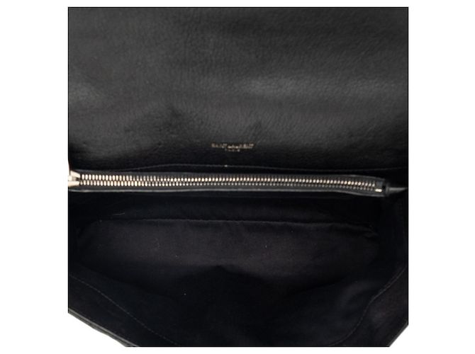 Borsa Saint Laurent YSL Logo V-Stitch Nero - vista 4