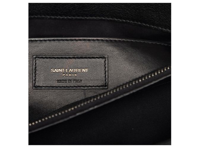 Borsa Saint Laurent YSL Logo V-Stitch Nero - vista 5