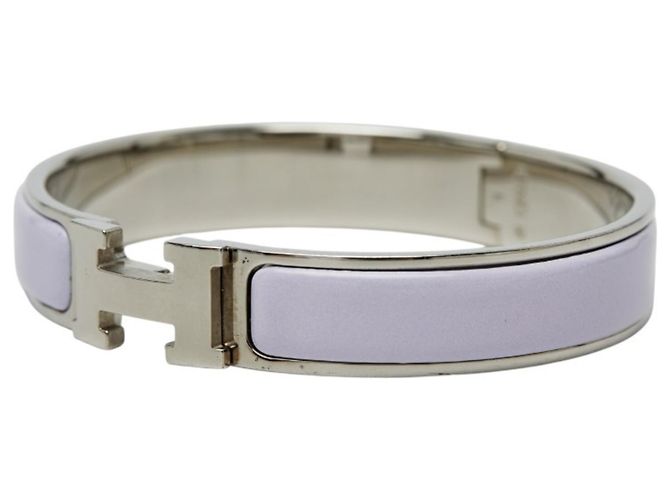 Pulseira Clic Hermès em roxo e prata - vista 2