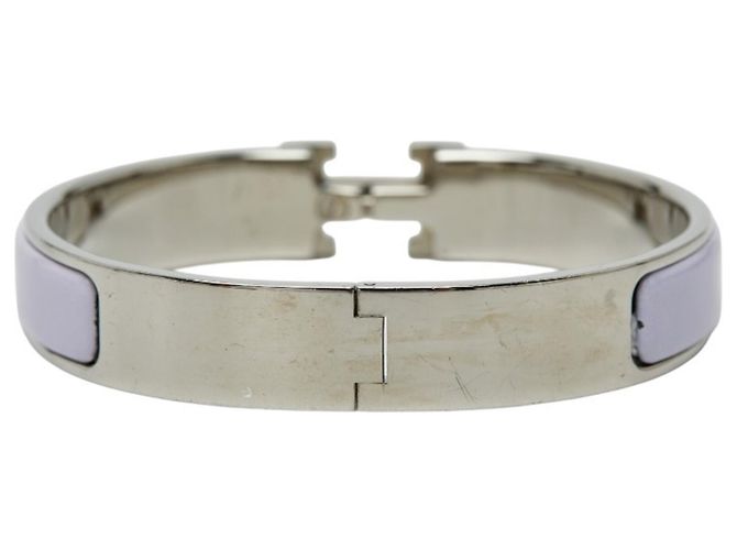 Pulseira Clic Hermès em roxo e prata - vista 3