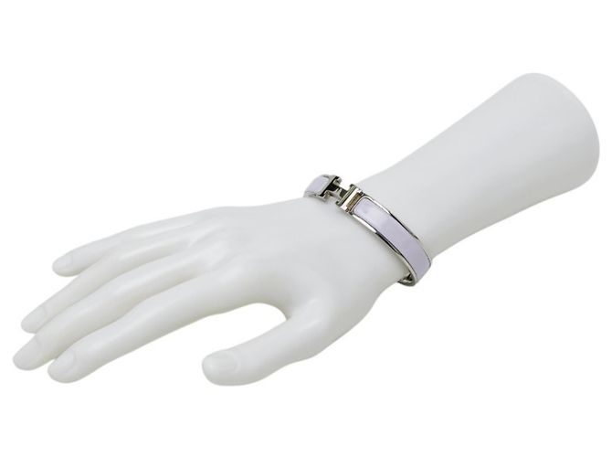 Pulseira Clic Hermès em roxo e prata - vista 6