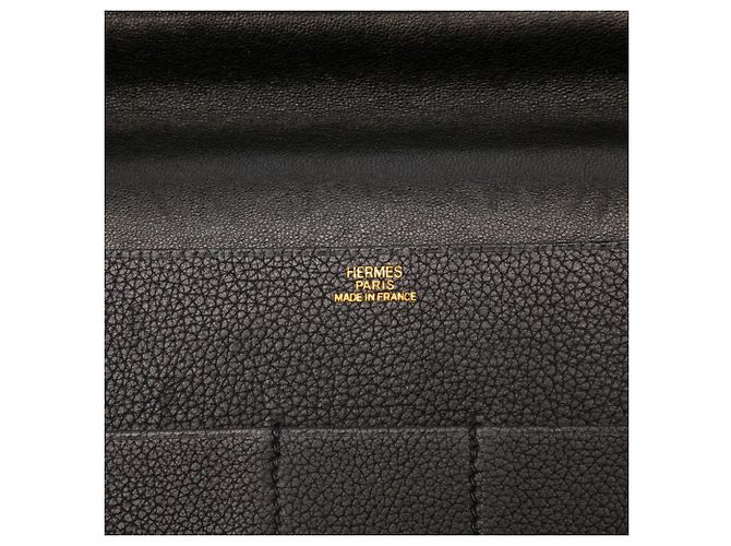 Hermès Hermes Black Leather Long Wallet - view 5