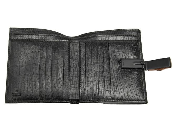 Gucci GG Canvas Bamboo Bi-fold Wallet Schwarz - Ansicht 4
