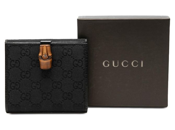 Gucci GG Canvas Bamboo Bi-fold Wallet Schwarz - Ansicht 7