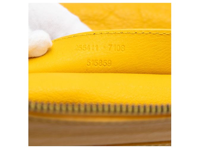 Clutch da polso in pelle gialla Papier di Balenciaga - vista 6
