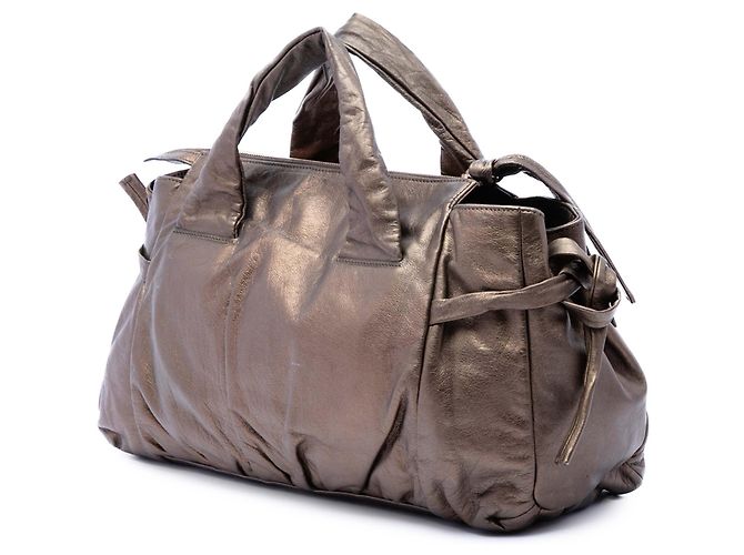 Borsa Hysteria in pelle di vitello metallizzata marrone Gucci Bronzo - vista 2