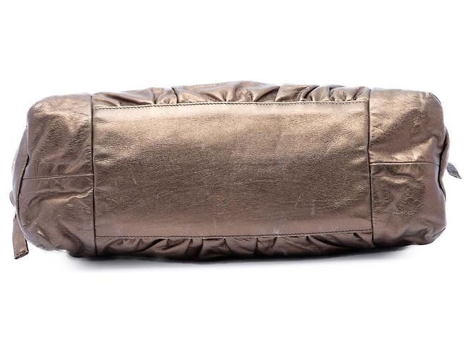 Borsa Hysteria in pelle di vitello metallizzata marrone Gucci Bronzo - vista 3
