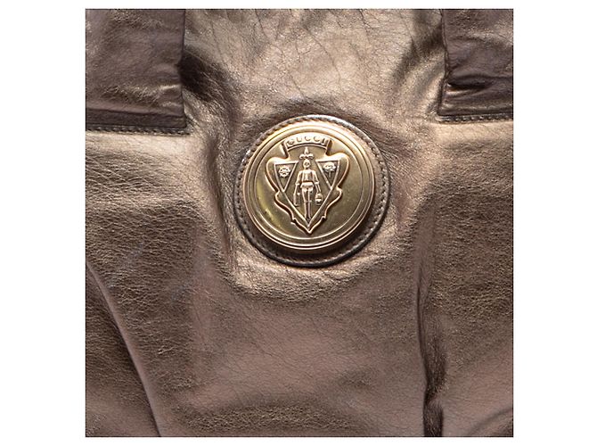 Borsa Hysteria in pelle di vitello metallizzata marrone Gucci Bronzo - vista 6