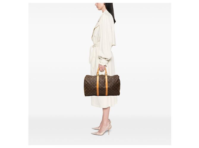 Louis Vuitton Marrone Monogram Keepall 45 - vista 7