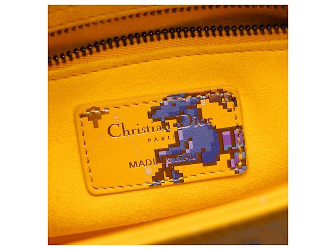 Lady Dior in pelle di vitello Pixel Zodiac gialla Giallo - vista 5