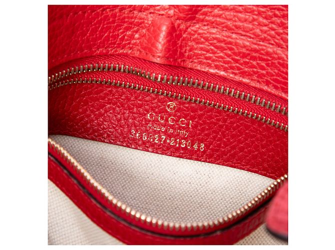 Bolsa Swing em couro de vitelo vermelho mini Gucci - vista 5