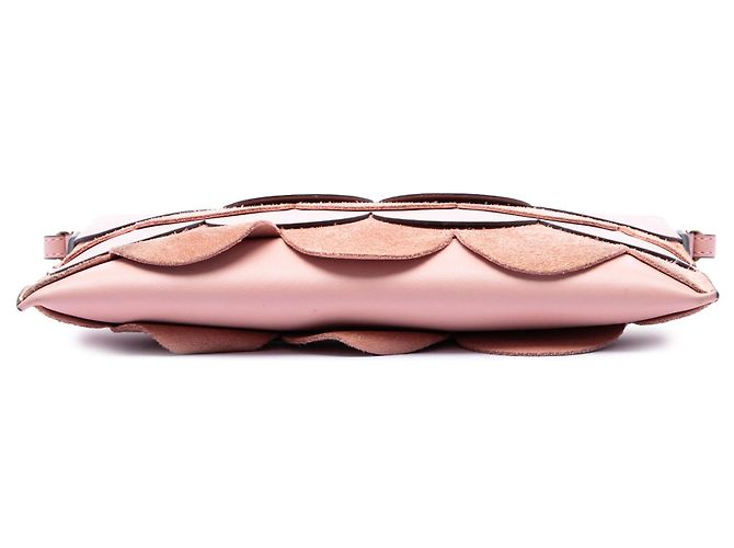 Bolsa transversal Peyton em couro e camurça rosa com acabamento recortado Burberry - vista 3