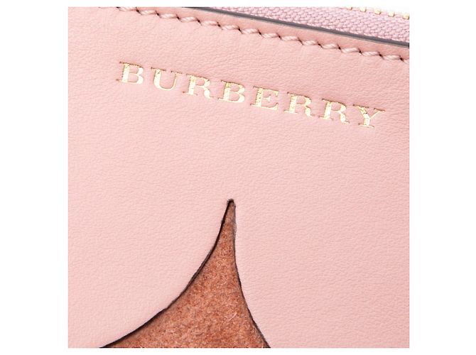 Bolsa transversal Peyton em couro e camurça rosa com acabamento recortado Burberry - vista 5