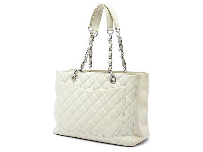 Tote Grand Shopping in Caviar Bianco Chanel Crudo - vista 2