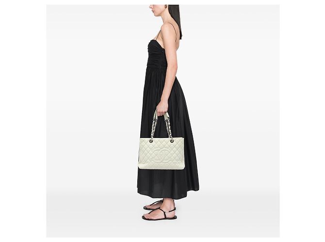 Tote Grand Shopping in Caviar Bianco Chanel Crudo - vista 5