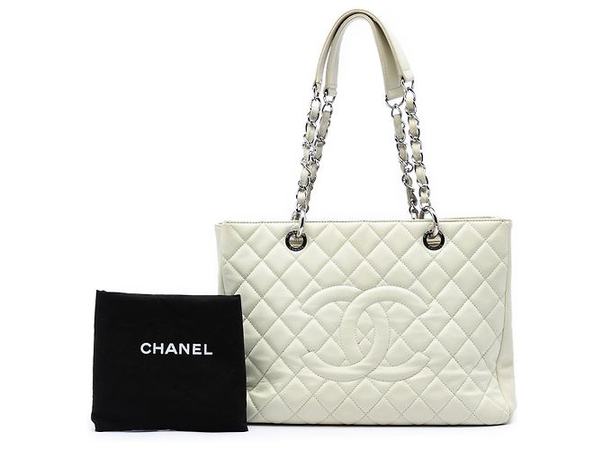 Tote Grand Shopping in Caviar Bianco Chanel Crudo - vista 6