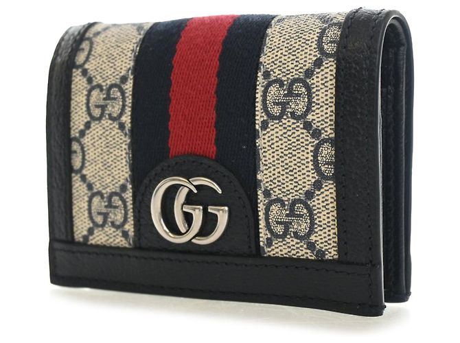 Cartera Compacta Gucci Beige GG Supreme Web Ophidia - vista 11