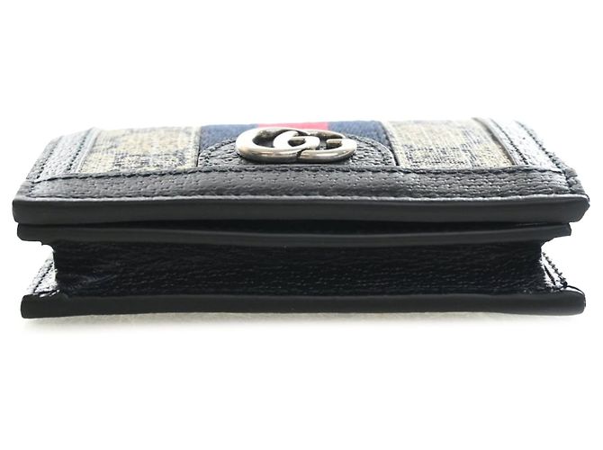 Cartera Compacta Gucci Beige GG Supreme Web Ophidia - vista 3