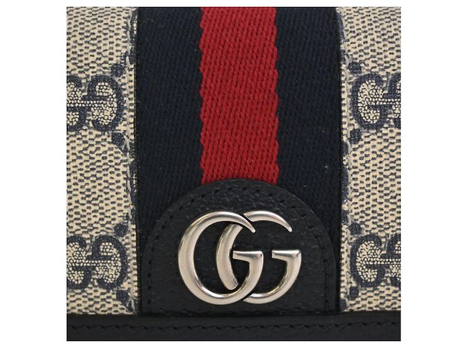 Cartera Compacta Gucci Beige GG Supreme Web Ophidia - vista 5
