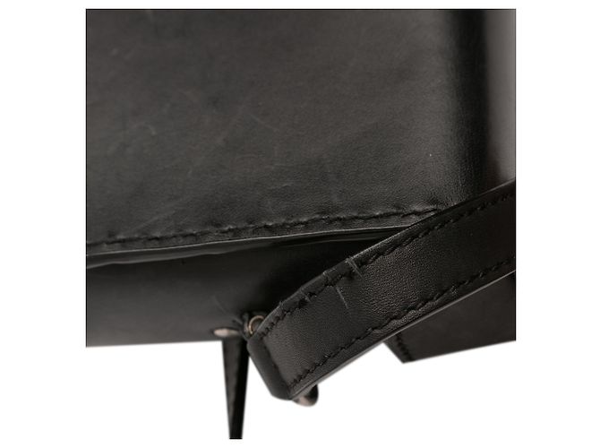 Borsa a tracolla Saint Laurent Tuc Box in pelle nera Nero - vista 6