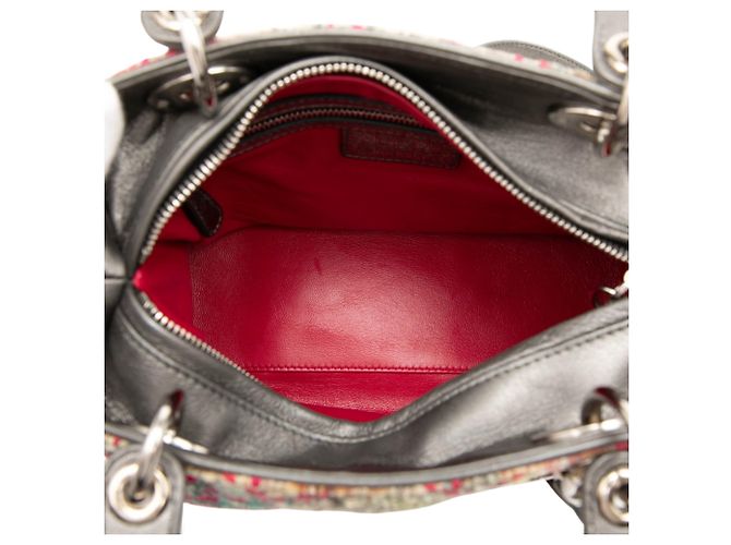 Dior Beige Medium Multicolor Tweed Cannage Lady Dior - view 4
