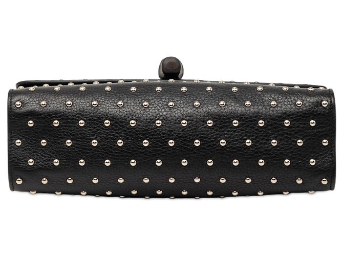 Gucci Black Medium Studded Leather Miss Bamboo Crossbody Preto - vista 3