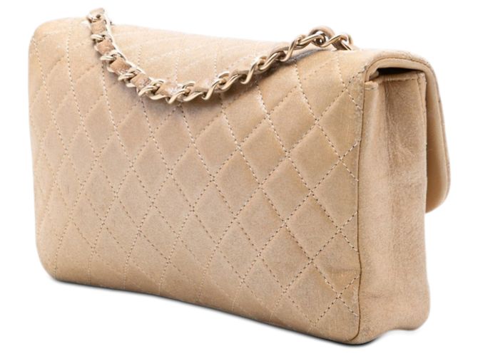 Chanel Gold Small Quilted Iridescent Lambskin Pearl CC Crystal Flap D'oro - vista 2