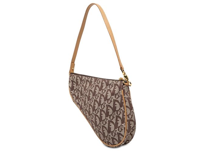 Pochette Saddle Mini Diorissimo in tela marrone Dior - vista 2
