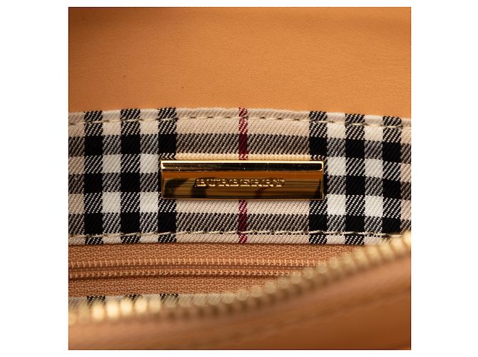 Tote in pelle marrone Burberry Caramello - vista 5