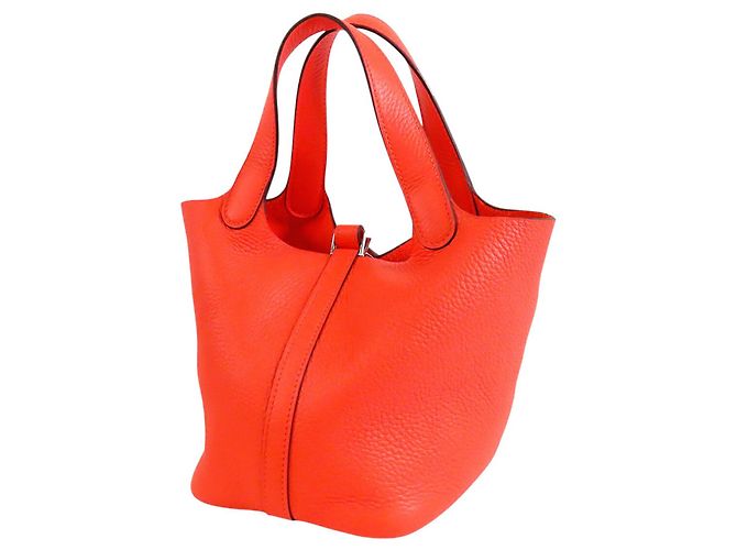 Hermès Orange Clemence Picotin Lock 18 Arancione - vista 2
