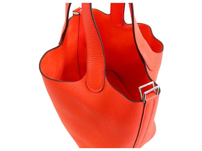 Hermès Orange Clemence Picotin Lock 18 Arancione - vista 4