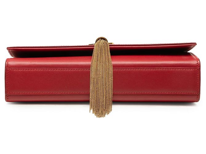 Saint Laurent Kate Classic Monogram Crossbody aus glattem Kalbsleder in Rot, Größe Medium - Ansicht 2