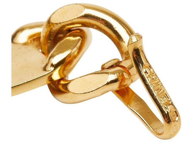 Cambon Cinturón de cadena con placa de logotipo Chanel Negro Dorado - vista 3