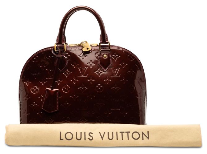 Louis Vuitton Alma PM Monogram Vernis rojo Roja Burdeos - vista 8