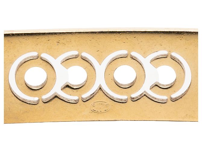 Chanel Gold CC vergoldeter Doppelketten-Gürtel mit Strass Coco Plaque Golden - Ansicht 4