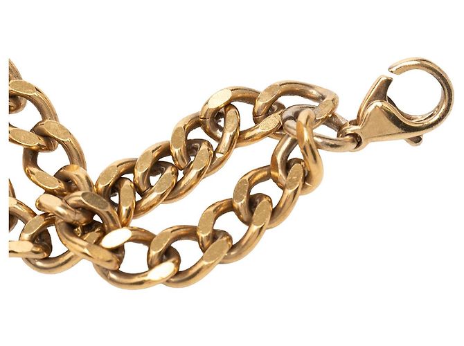Chanel Gold CC vergoldeter Doppelketten-Gürtel mit Strass Coco Plaque Golden - Ansicht 5
