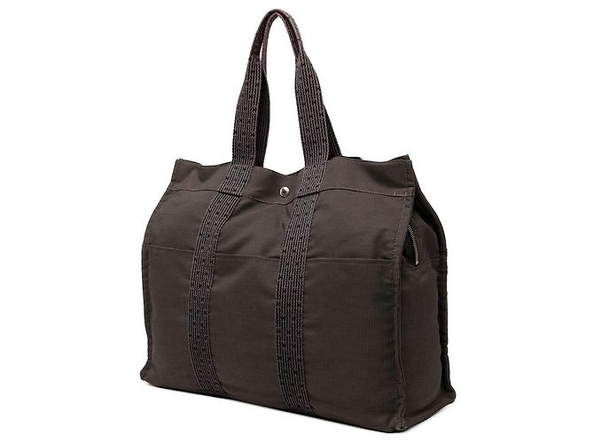 Hermès Brown Canvas Herline GM Castaño Marrón oscuro - vista 2