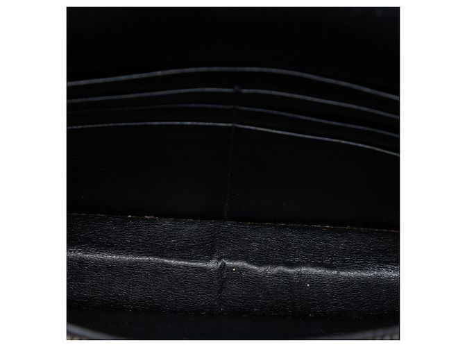 Saint Laurent Schwarzes Monogramm Monochrome Envelope Chain Wallet aus Leder mit Krokoprägung - Ansicht 4