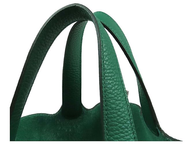 Hermès Picotin Lock 18 in pelle Clemence verde - vista 17