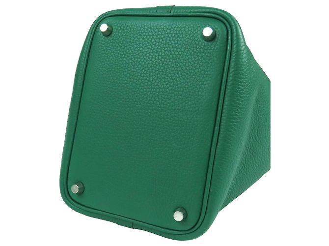 Hermès Picotin Lock 18 in pelle Clemence verde - vista 3